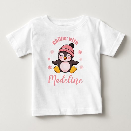 Chillin mit Namen Niedlich Pinguin Baby T-shirt (Vorderseite)