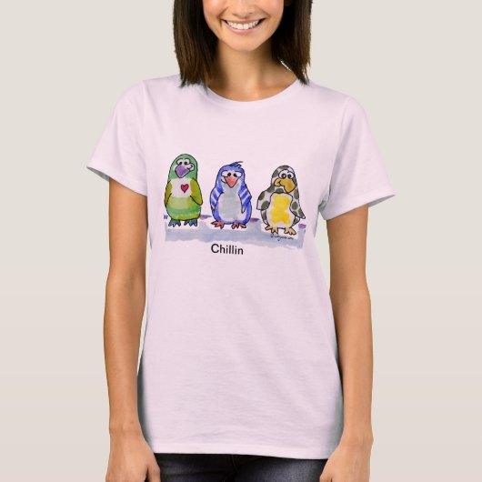 Chillin Niedlich Cartoon Pinguins Tshirt (Vorderseite)