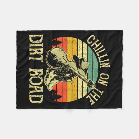 Chillin On The Dirt Road Western Life Rodeo Countr Fleecedecke (Vorderseite (Horizontal))