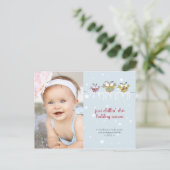 Chillin' Owls Foto Holiday Postcard Feiertagspostkarte (Stehend Vorderseite)