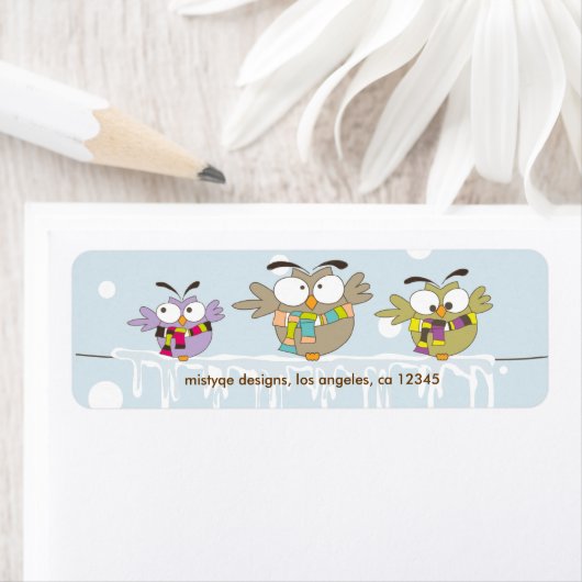 Chillin' Owls return Address Label (Insitu)