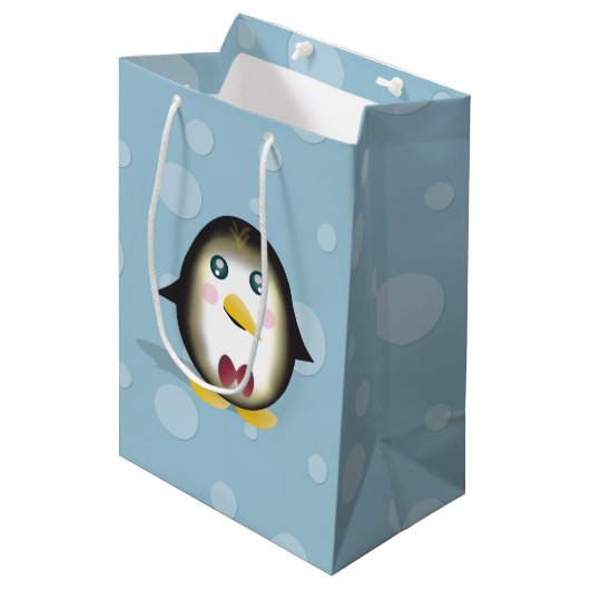 Chillin' Penguin Mittlere Geschenktüte (Vorderseite Schrägansicht)