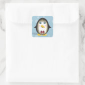 Chillin' Penguin Quadratischer Aufkleber (Tasche)