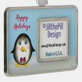Chillin' Penguin Rahmen-Ornament Silber (Rechts)