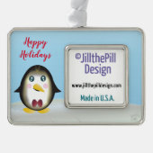 Chillin' Penguin Rahmen-Ornament Silber (Vorderseite)