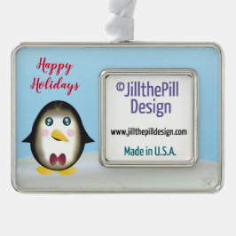 Chillin' Penguin Rahmen-Ornament Silber