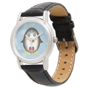 Chillin' Penguin Watch (mit Zahlen) Armbanduhr