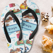 Chillin Sloth auf Vacation Pattern Custom Kinderbadesandalen