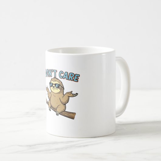Chillin' Sloth I Don't Care Design Essential T-Shi Kaffeetasse (VorderseiteRechts)