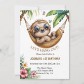 Chillin’ Sloth im Paradies Einladung (Vorderseite)