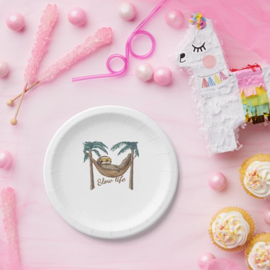 Chillin' Sloth in einem Hängematte Oversifizierter Pappteller (Party)