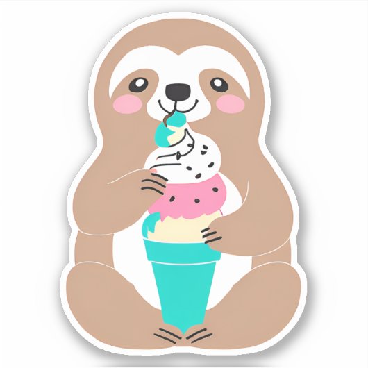 Chillin' Sloth Waterproof Aufkleber (Vorderseite)