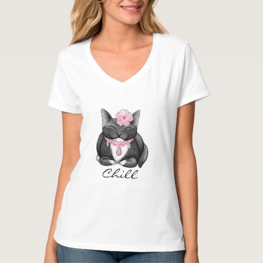 Chillin Tuxedo Kitty Tee Shirt (Vorderseite)