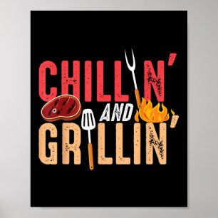 Chillin und Grillin Barbecue Party Poster