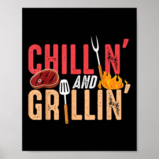 Chillin und Grillin Barbecue Party Poster (Vorne)