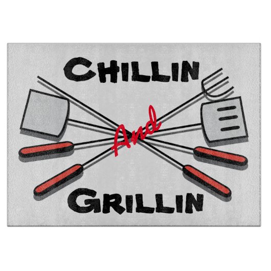 Chillin und Grillin Schneidebrett (Vorderseite)
