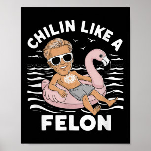 Chillin wie ein Felon Funny Trump für Präsident Su Poster