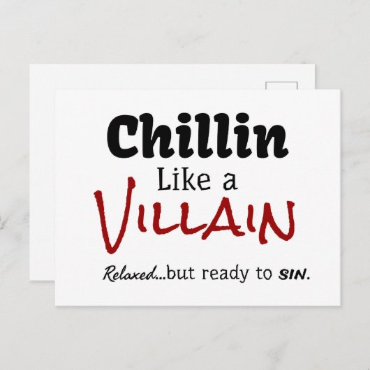 Chillin wie ein Villain. Entspannt... aber bereit Postkarte (Vorne/Hinten)