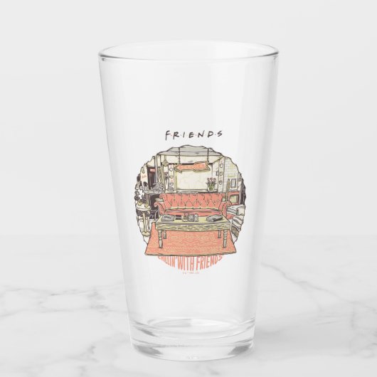 Chillin' with FRIENDS™ Cartoon Glas (Vorderseite)