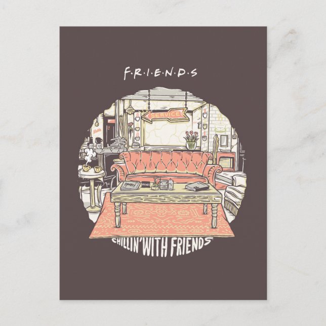 Chillin' with FRIENDS™ Cartoon Postkarte (Vorderseite)