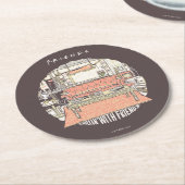 Chillin' with FRIENDS™ Cartoon Runder Pappuntersetzer (Angewinkelt)