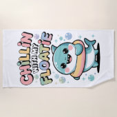 Chillin’ with My Floatie | Shark Baby Kids Strandtuch (Vorderseite)