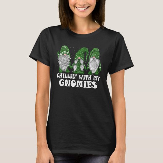 Chillin With My Gnomies Christmas Garden Gnome Xma T-Shirt (Vorderseite)