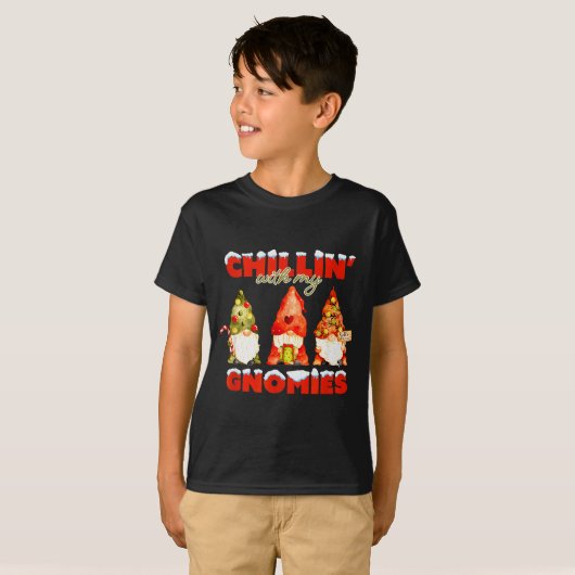 Chillin' With My Gnomies Christmas Matching Family T-Shirt (Vorne ganz)
