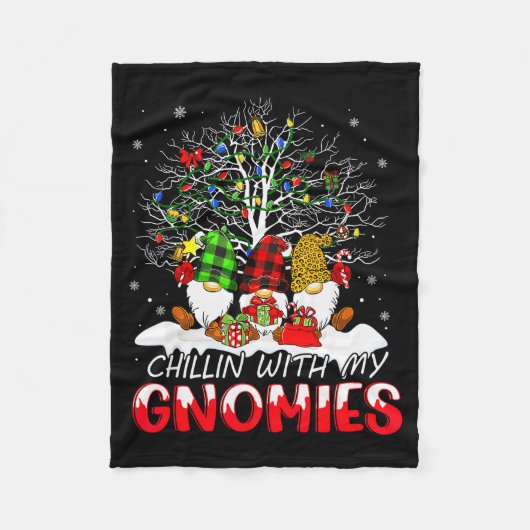 Chillin With My Gnomies Funny Christmas Family Fri Fleecedecke (Vorderseite)
