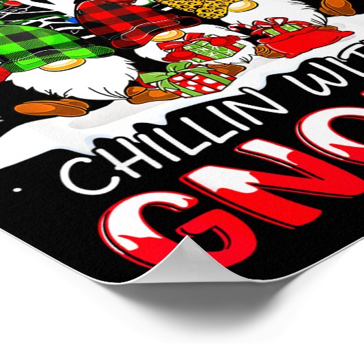 Chillin With My Gnomies Funny Christmas Family Fri Poster (Ecke)