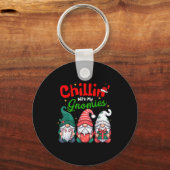 Chillin' With My Gnomies Funny Christmas Gnome Fam Schlüsselanhänger (Vorderseite)
