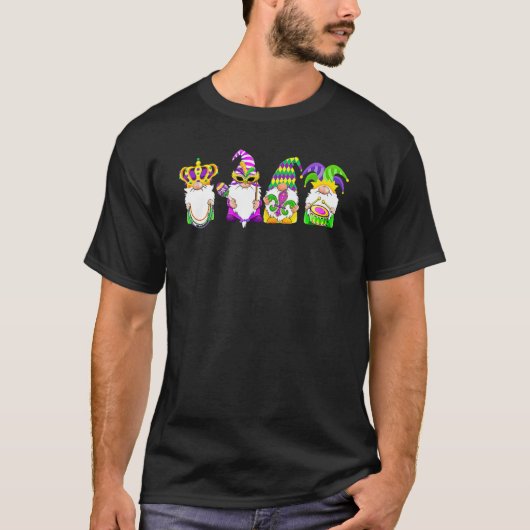 Chillin With My Gnomies Mardi Gras Carnival New Or T-Shirt (Vorderseite)
