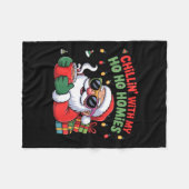 Chillin With My Ho Ho Homies Funny Santa Christmas Fleecedecke (Vorderseite (Horizontal))
