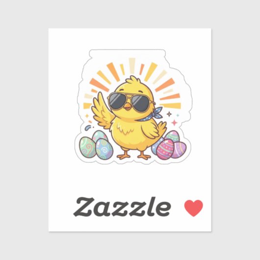 Chillin With My Peeps Cool Easter Chick Sticker (Blatt)