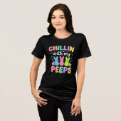 Chillin With My Peeps Cute Easter Bunny Women Tri-Blend Shirt (Vorderseite voll)