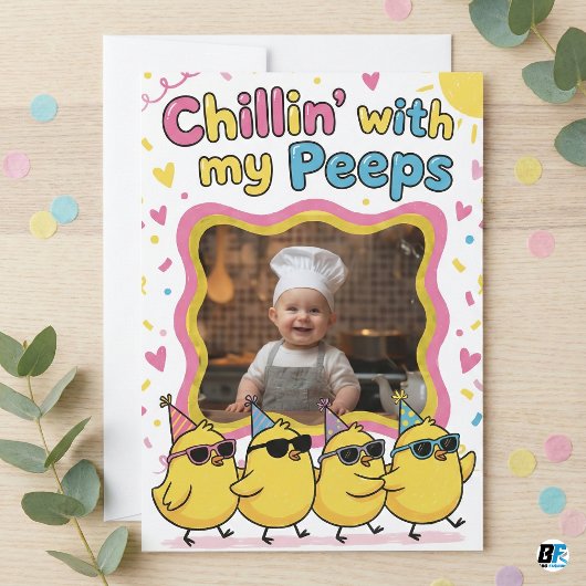Chillin' With My Peeps Cute Easter Photo Einladung