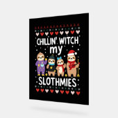 Chillin With My Slothmies Funny Sloth Ugly Christm Acrylschild (Winkel)