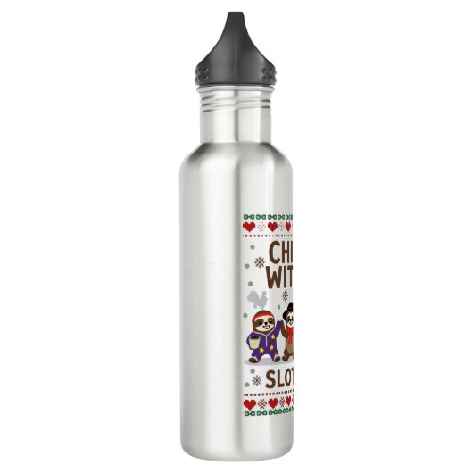 Chillin With My Slothmies Funny Sloth Ugly Christm Edelstahlflasche (Links)