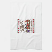 Chillin With My Slothmies Funny Sloth Ugly Christm Geschirrtuch (Vertikal)