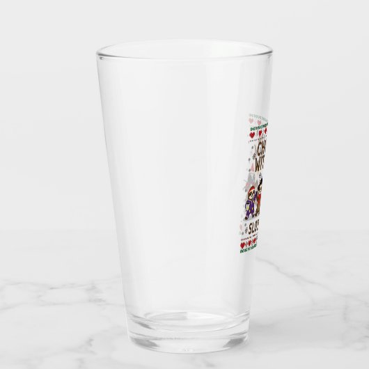 Chillin With My Slothmies Funny Sloth Ugly Christm Glas (Rechts)