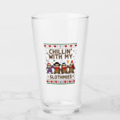 Chillin With My Slothmies Funny Sloth Ugly Christm Glas (Vorderseite)