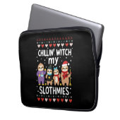 Chillin With My Slothmies Funny Sloth Ugly Christm Laptopschutzhülle (Vorderseite Links)