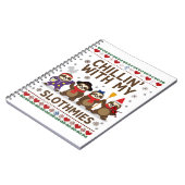 Chillin With My Slothmies Funny Sloth Ugly Christm Notizblock (Linke Seite)