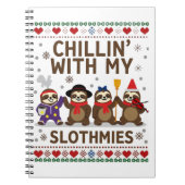Chillin With My Slothmies Funny Sloth Ugly Christm Notizblock (Vorderseite)