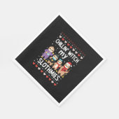 Chillin With My Slothmies Funny Sloth Ugly Christm Serviette (Ecke)