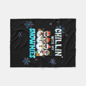 Chillin With My Snowmie Women Christmas Snowman Te Fleecedecke (Vorderseite (Horizontal))