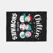Chillin With My Snowmie Women Christmas Snowman Te Fleecedecke (Vorderseite (Horizontal))