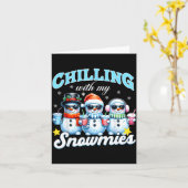 Chillin With My Snowmie Women Christmas Snowman Te Karte (Gelbe Blume)