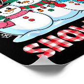 Chillin With My Snowmie Women Christmas Snowman Te Poster (Ecke)