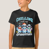 Chillin With My Snowmie Women Christmas Snowman Te T-Shirt (Vorderseite)